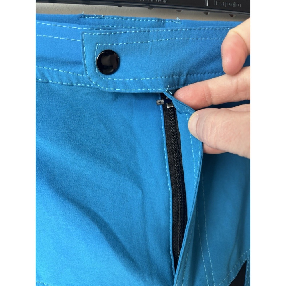 Arsuxeo Men's XL Cycling Mountain Biking Shorts Blue Black Zip Pockets Poly/Span - Picture 3 of 6